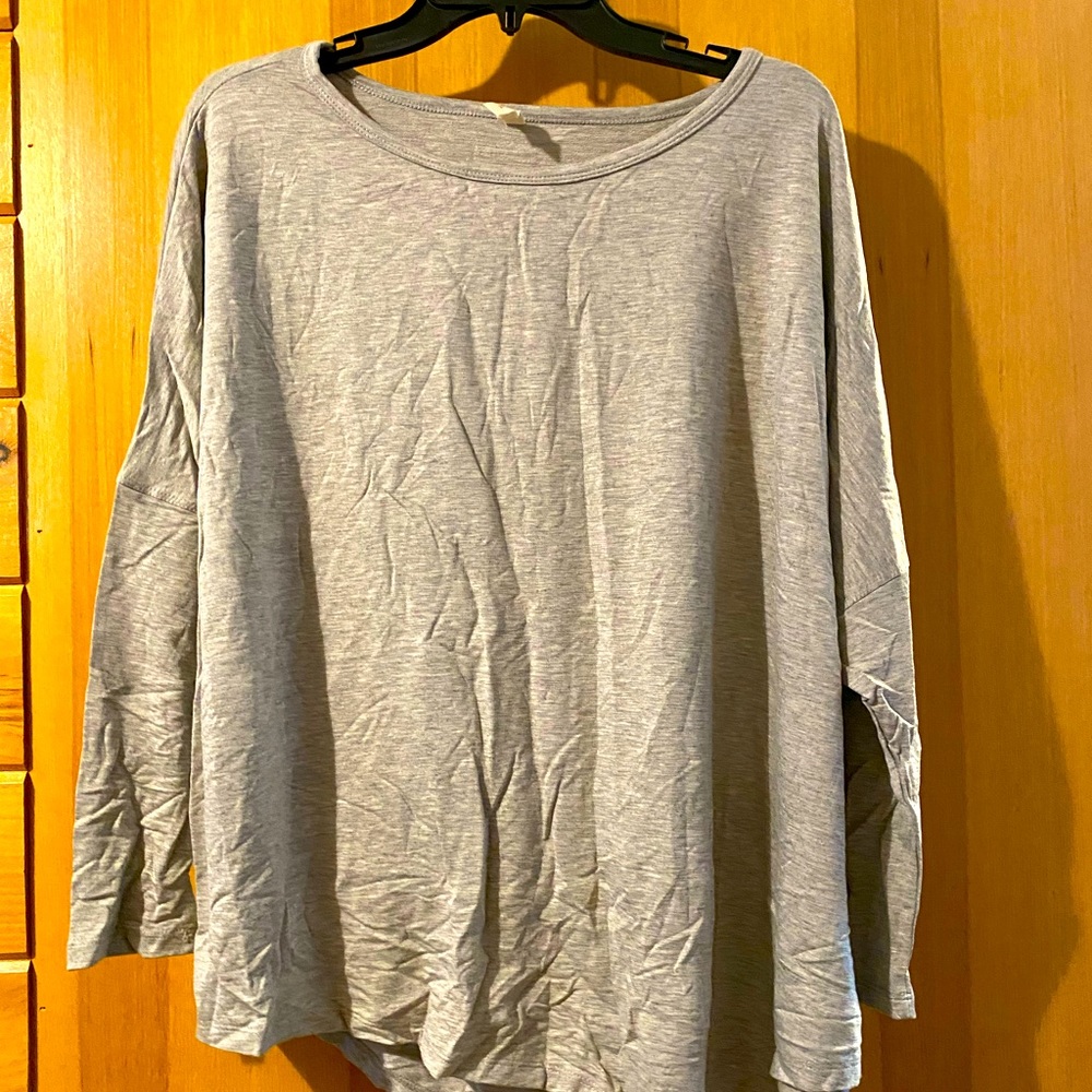Wishlist Gray Dolman Asymmetrical Top